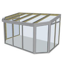 VIL Wintergärten, Dachformen Abbildung Pultdach mit schrägen Ecken